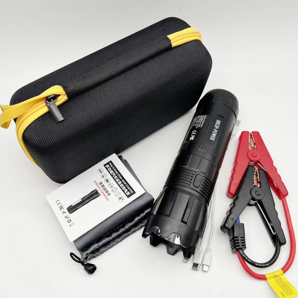 12V 300A-600A Car Jump Starter with LED Flashlight and Power Bank