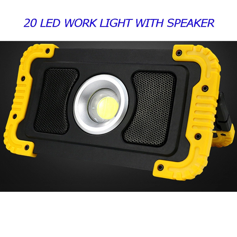 High Quality Car Inspection Emergency Lighting 180 Degree Handle Rechargeable Working Spot Lamp Bluetooth Speaker COB LED Work Light