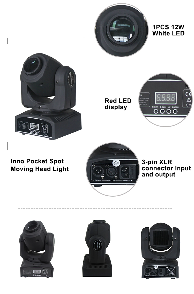 Inno Pocket 30W LED Spot Moving Head Stage Light Mini Spot Gobo Light for KTV Events