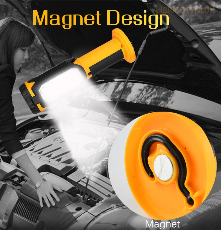 Brightenlux Portable Pocket Magnetic Inspection Waterproof 90 Rotation Flexible Magnet Power Bank High Power COB LED Work Light