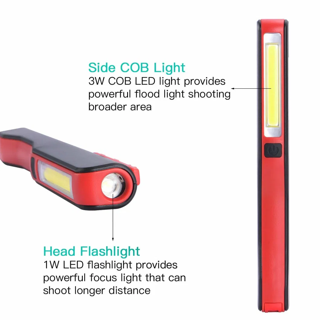 Wholesale Quality Mini Portable Inspection Spotlight Pocket Magnetic Clip COB LED Work Lamp Rechargeable Penlight Hot LED Work Light