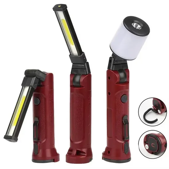 Foldable Work Light Magnetic Flashlight Hanging Hook 180 Degree Rotate Inspection Lamp Mechanics Car Repair 