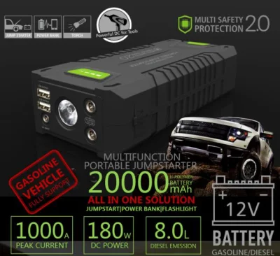 20000mAh Portable Jump Starter Mini Battery Booster for Diesel/Gasoline Vehicle