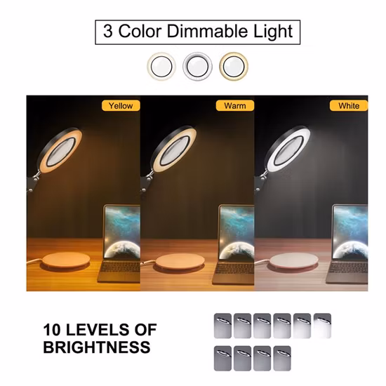 Flexible Desktop Magnifying Lamp USB Table Magnifier Lamp LED Light Inspection Light
