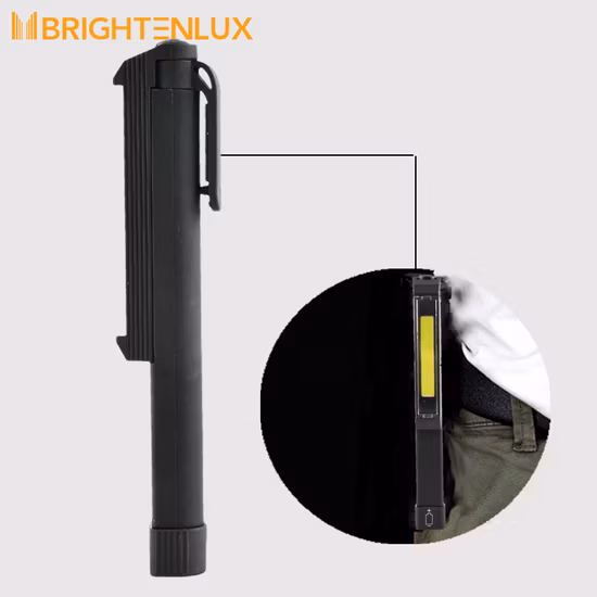 Brightenlux ABS COB Small Flashhlight Pen Lamp, 3AAA Battery LED Locking Bottom LED Hand Held Work Light Torch